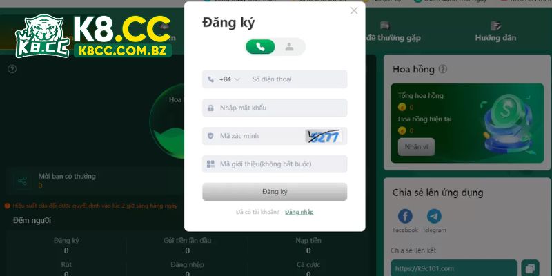Quy trình mở tài khoản K8cc chỉ với 3 bước